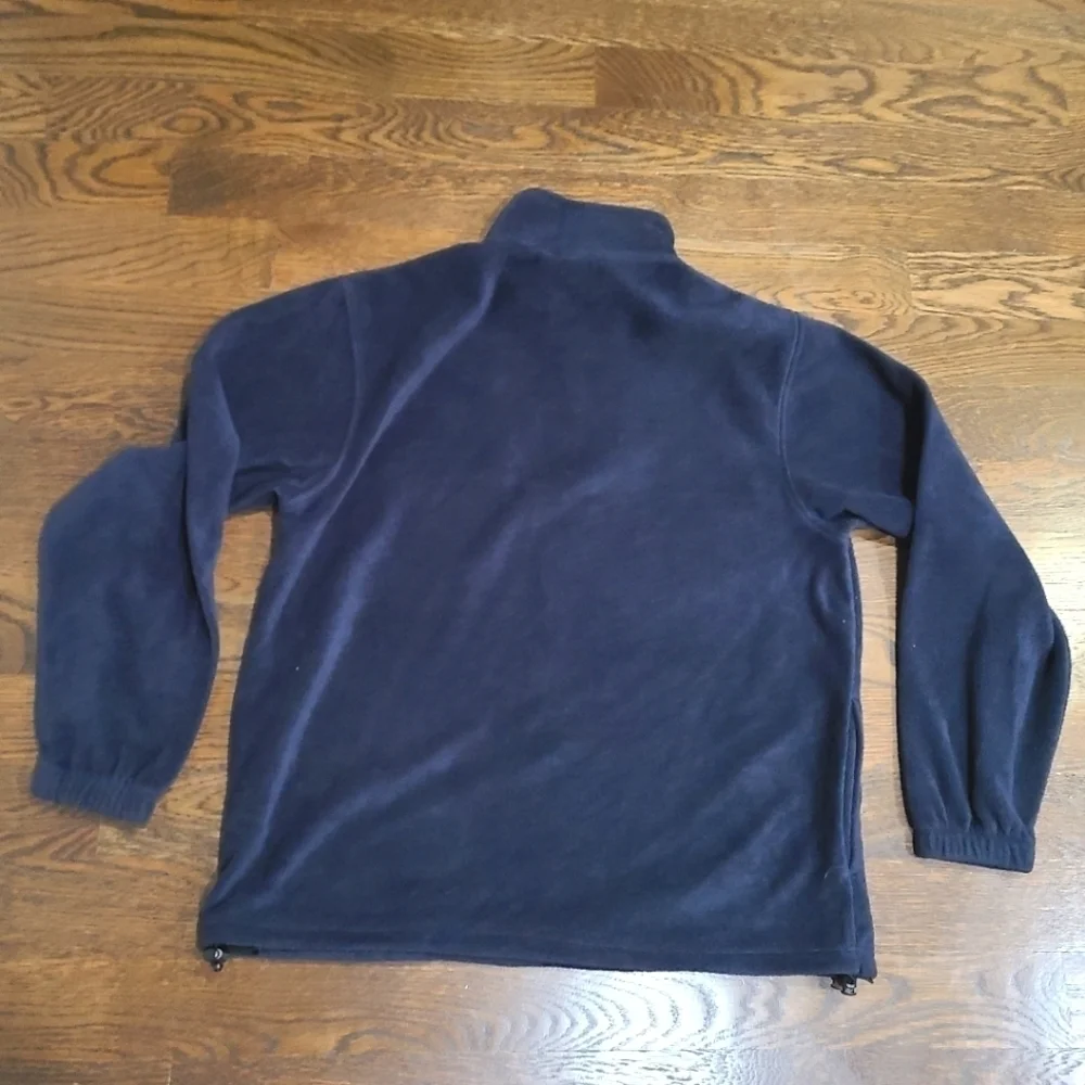 NWOT Harriton men's fleece pullover Quater Zip sz.L navy blue (d7)